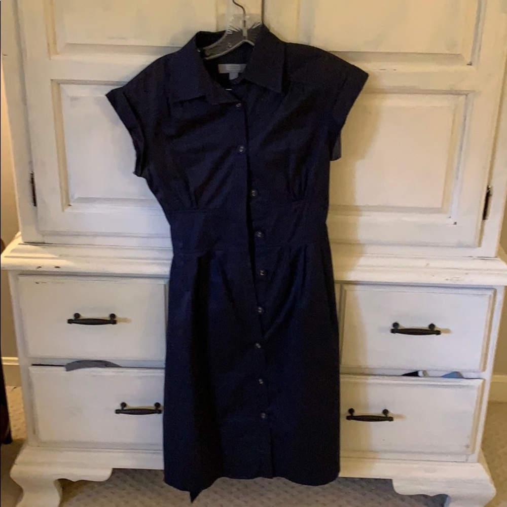 Navy blue button dress